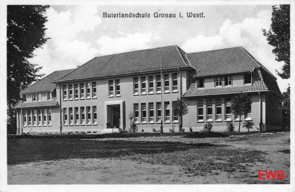 Основната сграда на училището в Бутерланд през 1929 г.