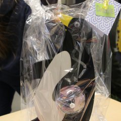 egy pingvin jó kívánságokkal egy hógömbben