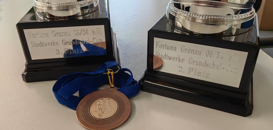 Die Pokale vom Fußballcup